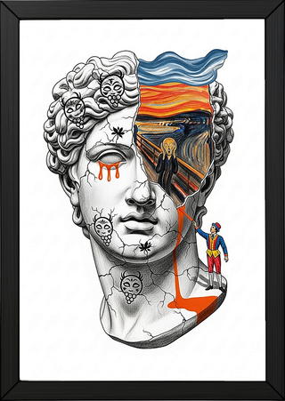 The Scream David — Surreal Renaissance Bust Wall Art Print