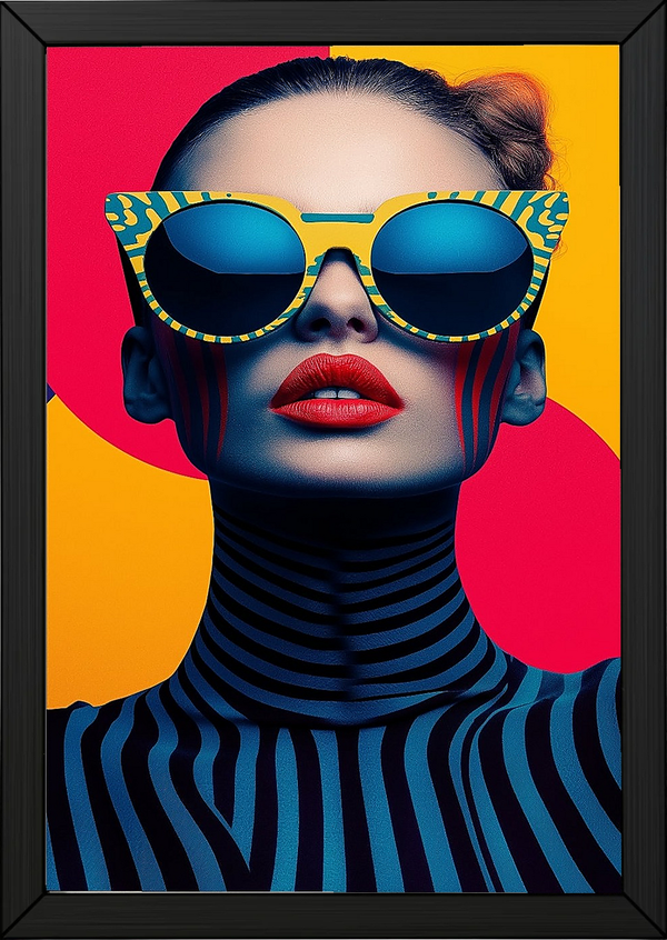 Electric Elegance Wall Art Print — Bold Pop Portrait Poster
