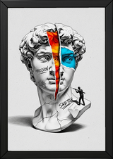 Precision & Sketch — Surreal David Bust Wall Art Print