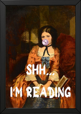 She is Reading Wall Art Print — Book Lover Feminine Quote Poster
