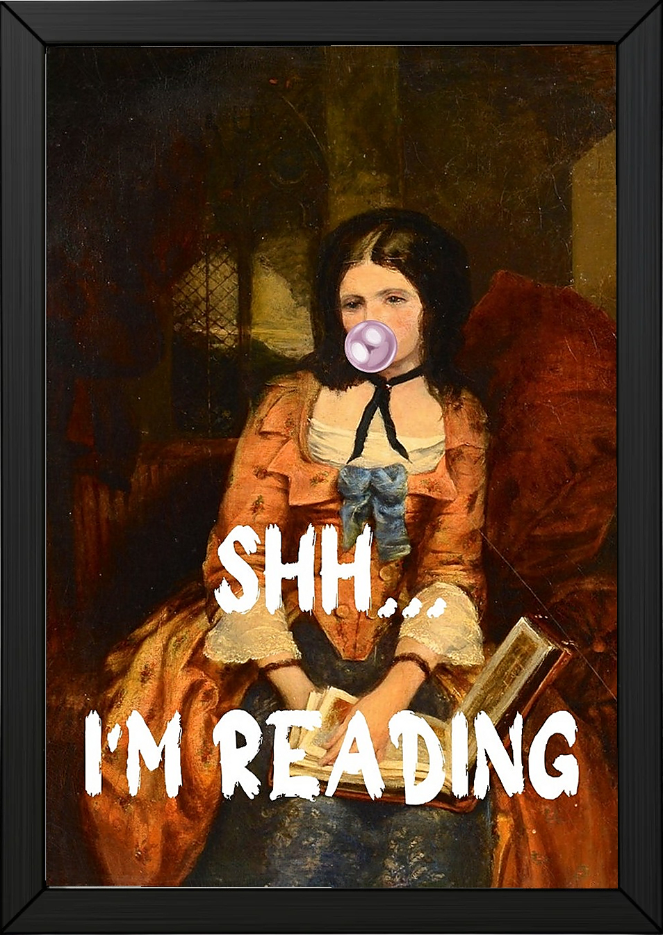 She is Reading Wall Art Print — Book Lover Feminine Quote Poster