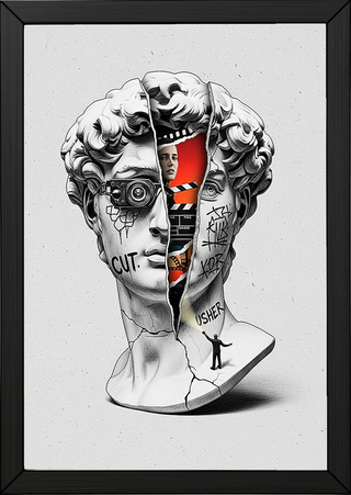 Cut! Cinema — Surreal David Bust Wall Art Print