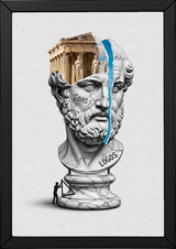 Logos Parthenon — Surreal Philosopher Bust Wall Art Print