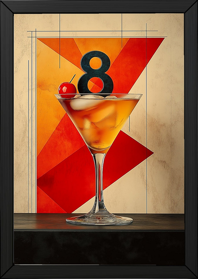 8 Cocktails Wall Art Print — Classic Cocktail Collection Poster