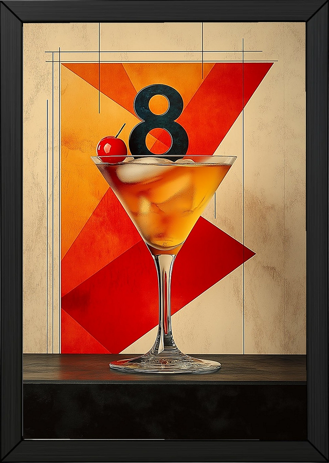 8 Cocktails Wall Art Print — Classic Cocktail Collection Poster