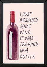 Wine Rescuer's Creed Wall Art Print — Funny Wine Lover Quote Poster