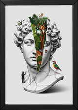 Nature Collage — Surreal Apollo Bust Wall Art Print