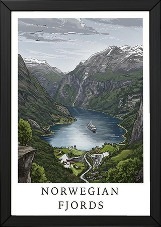 Norwegian Fjords — Geirangerfjord Scenic Travel Wall Art Print