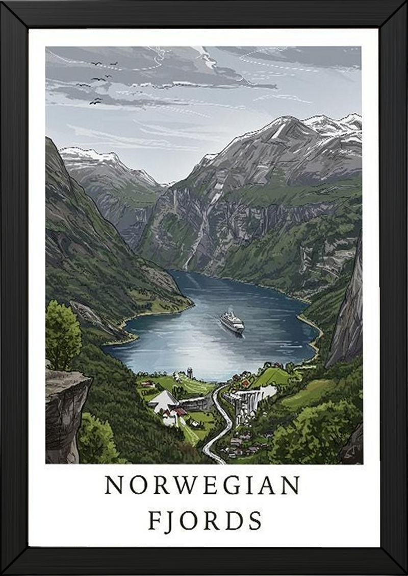 Norwegian Fjords — Geirangerfjord Scenic Travel Wall Art Print