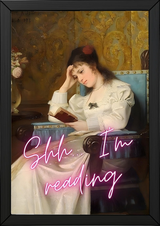 Ssh I'm Reading Wall Art Print — Book Lover Quiet Quote Poster