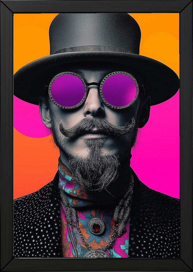 Neon Mystique Wall Art Print — Mysterious Pop Portrait Poster