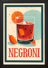The Negroni Wall Art Print — Italian Bitter Classic Cocktail Poster