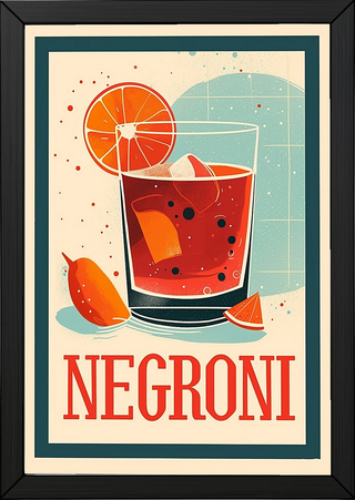 The Negroni Wall Art Print — Italian Bitter Classic Cocktail Poster