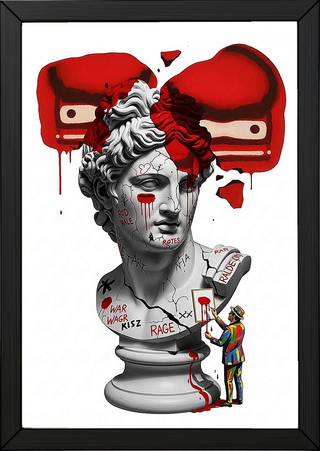Rage Boxer — Surreal Apollo Bust Wall Art Print