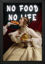 No Food No Life Wall Art Print — Funny Food Lover Quote Poster