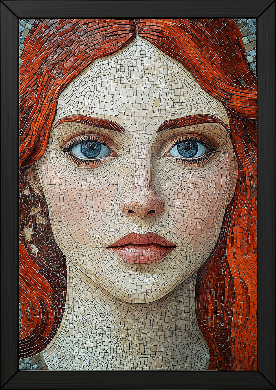 Stone and Stare Wall Art Print — Mosaic Portrait Poster