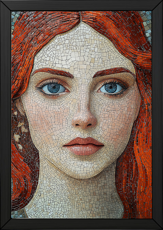 Stone and Stare Wall Art Print — Mosaic Portrait Poster