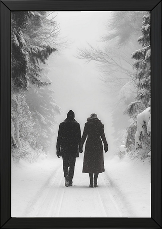 Frosted Love Wall Art Print — Winter Romance Poster