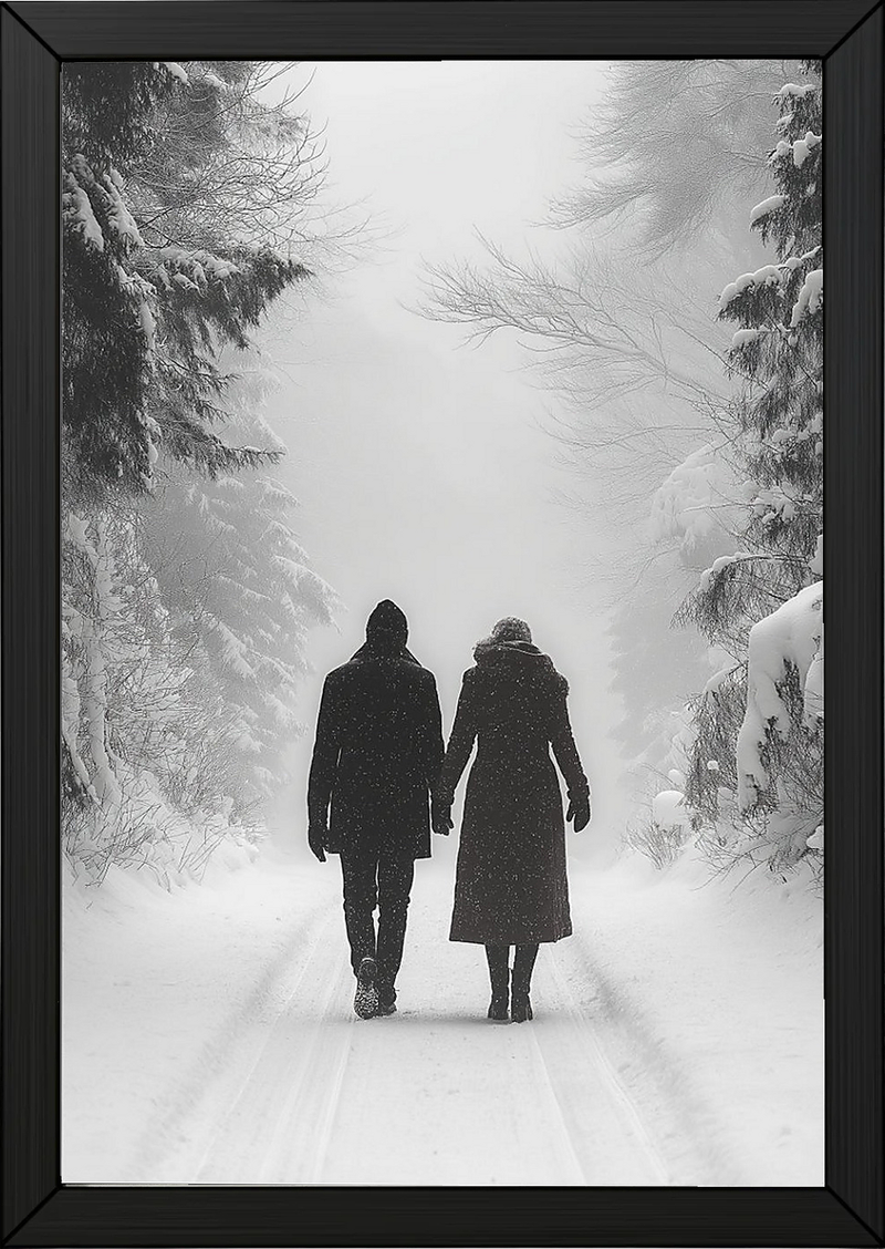 Frosted Love Wall Art Print — Winter Romance Poster