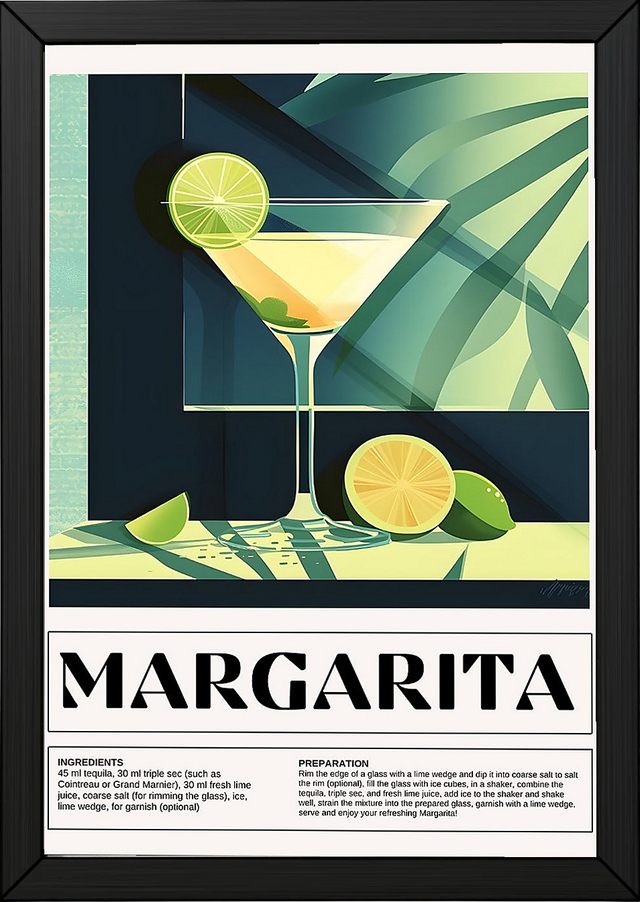 Margarita Wall Art Print — Classic Tequila Cocktail Poster