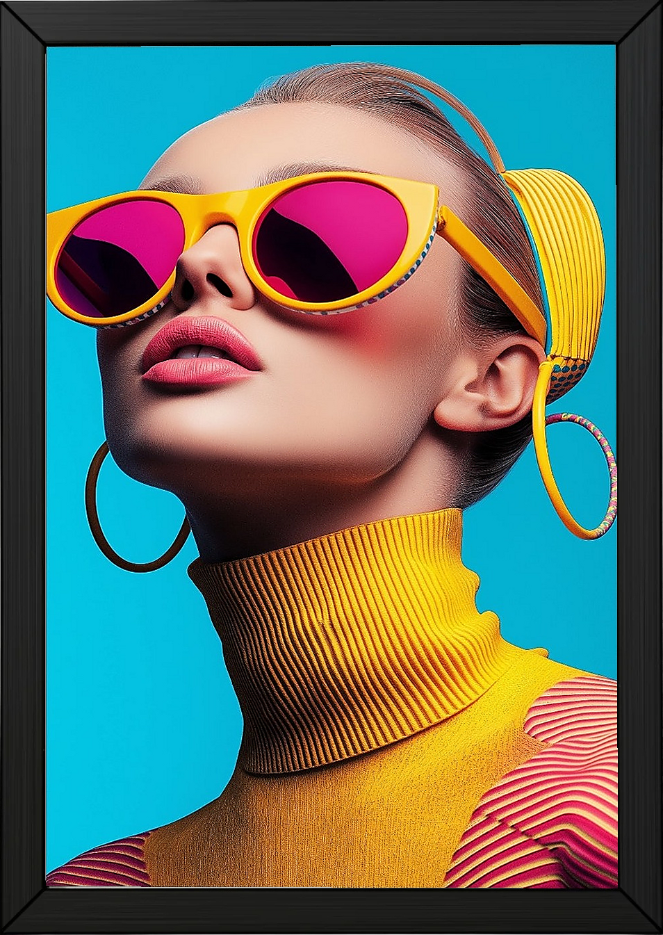 Futuristic Diva Wall Art Print — Bold Pop Portrait Poster