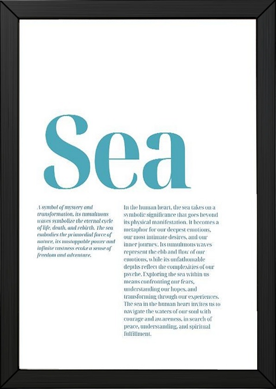 Sea Typography Poster — Ocean Meditation Quote Wall Art