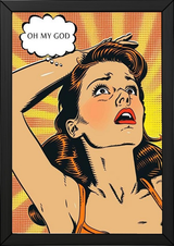 Pop Art Oh My God Poster — Retro Comic Girl Lichtenstein Print