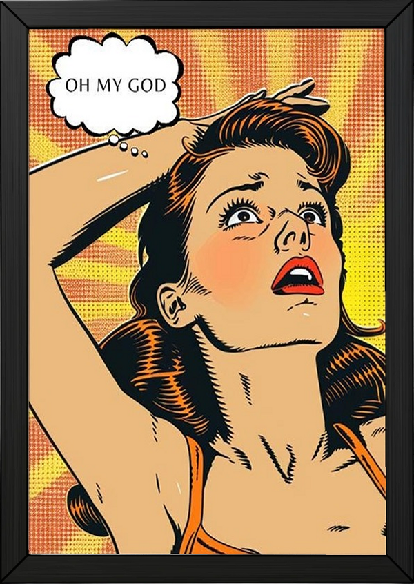 Pop Art Oh My God Poster — Retro Comic Girl Lichtenstein Print