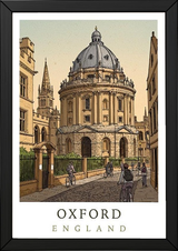 Oxford England Travel Poster — Radcliffe Camera University City Print