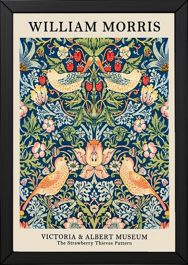 William Morris Strawberry Thief Print — V&A Museum Botanical Art