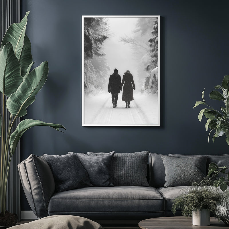 Frosted Love Wall Art Print — Winter Romance Poster