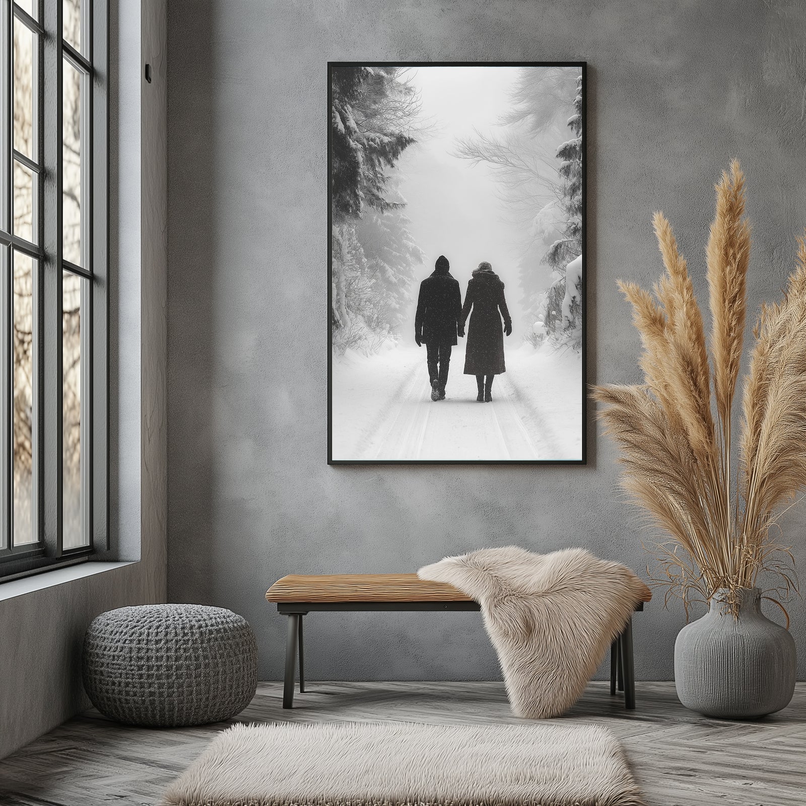 Frosted Love Wall Art Print — Winter Romance Poster