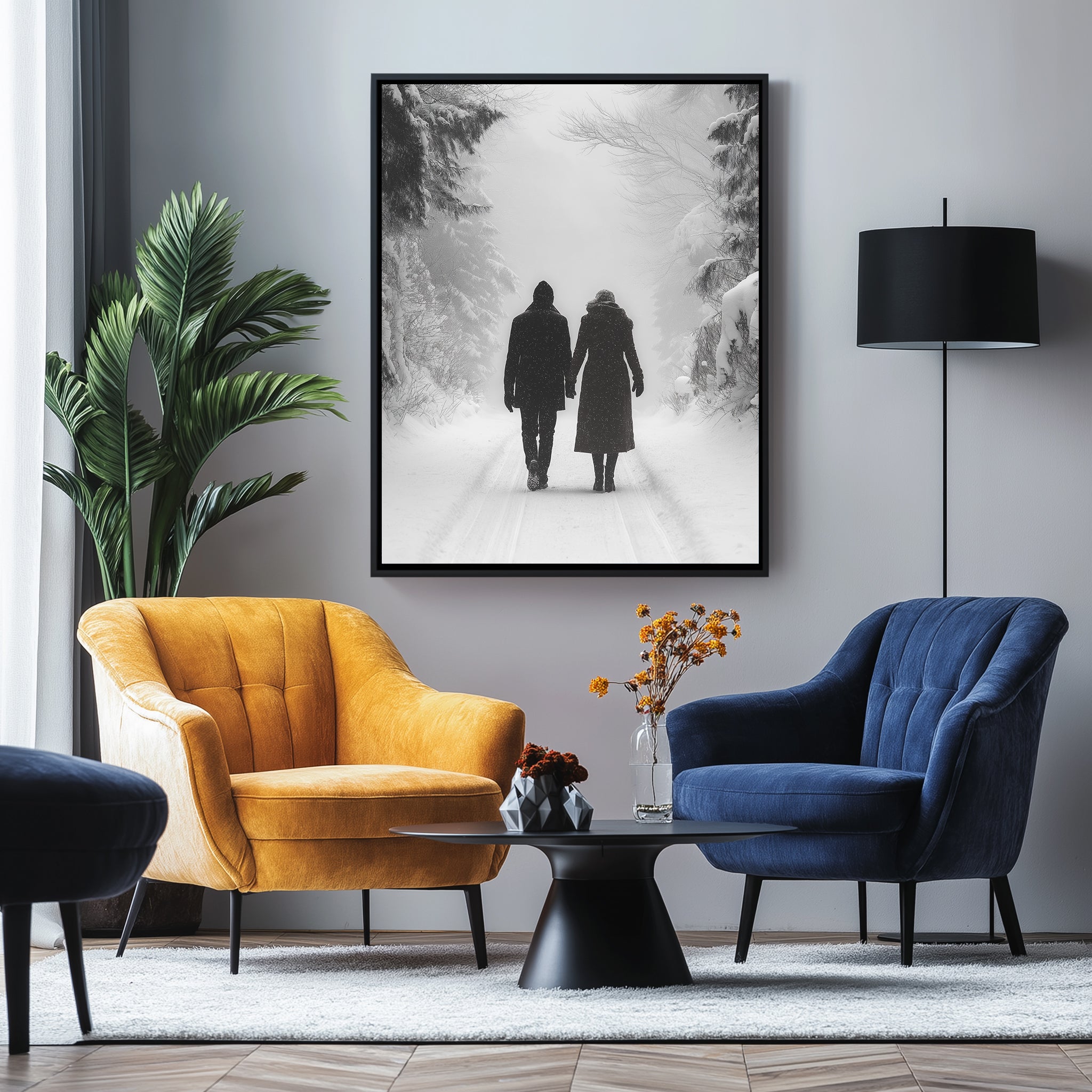 Frosted Love Wall Art Print — Winter Romance Poster