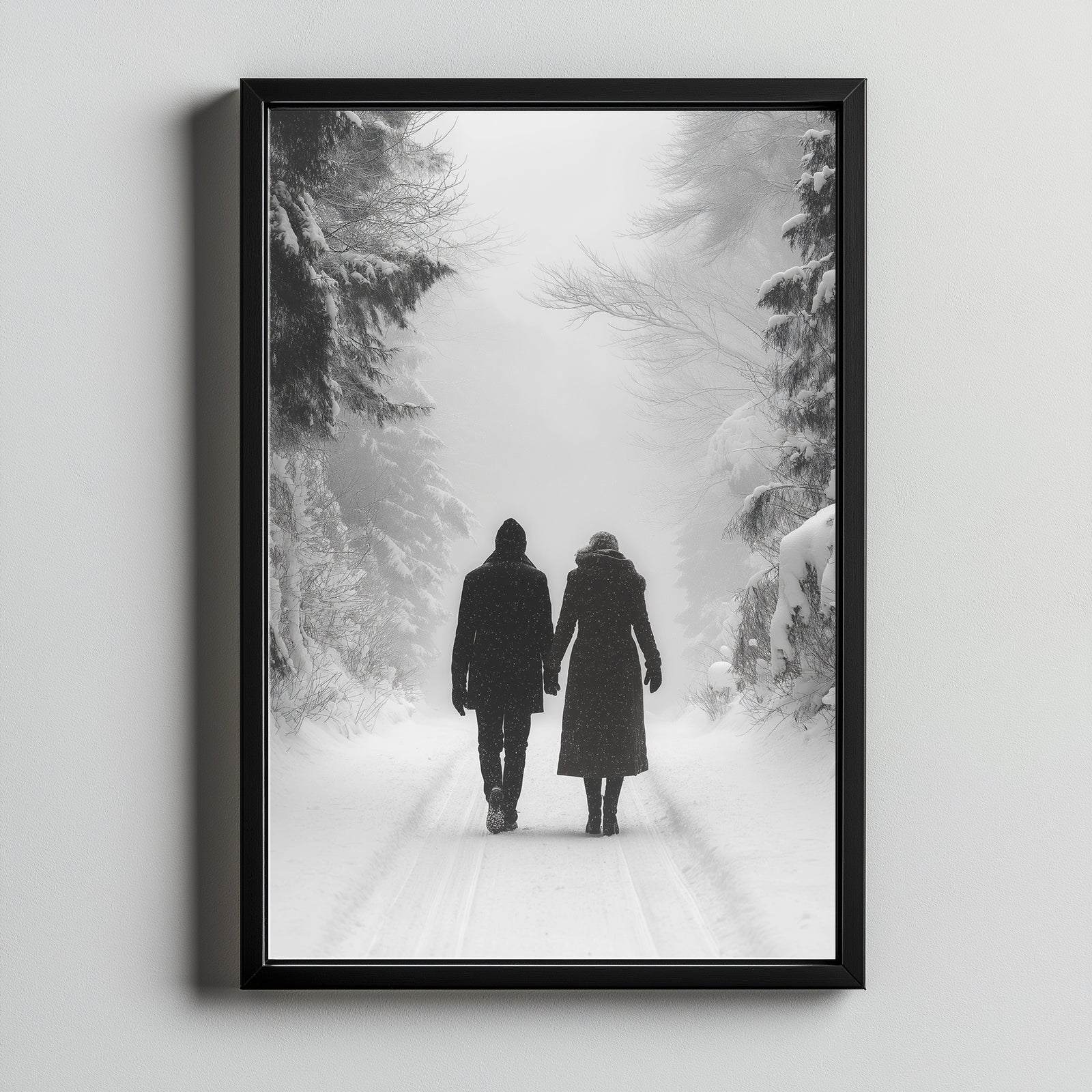 Frosted Love Wall Art Print — Winter Romance Poster