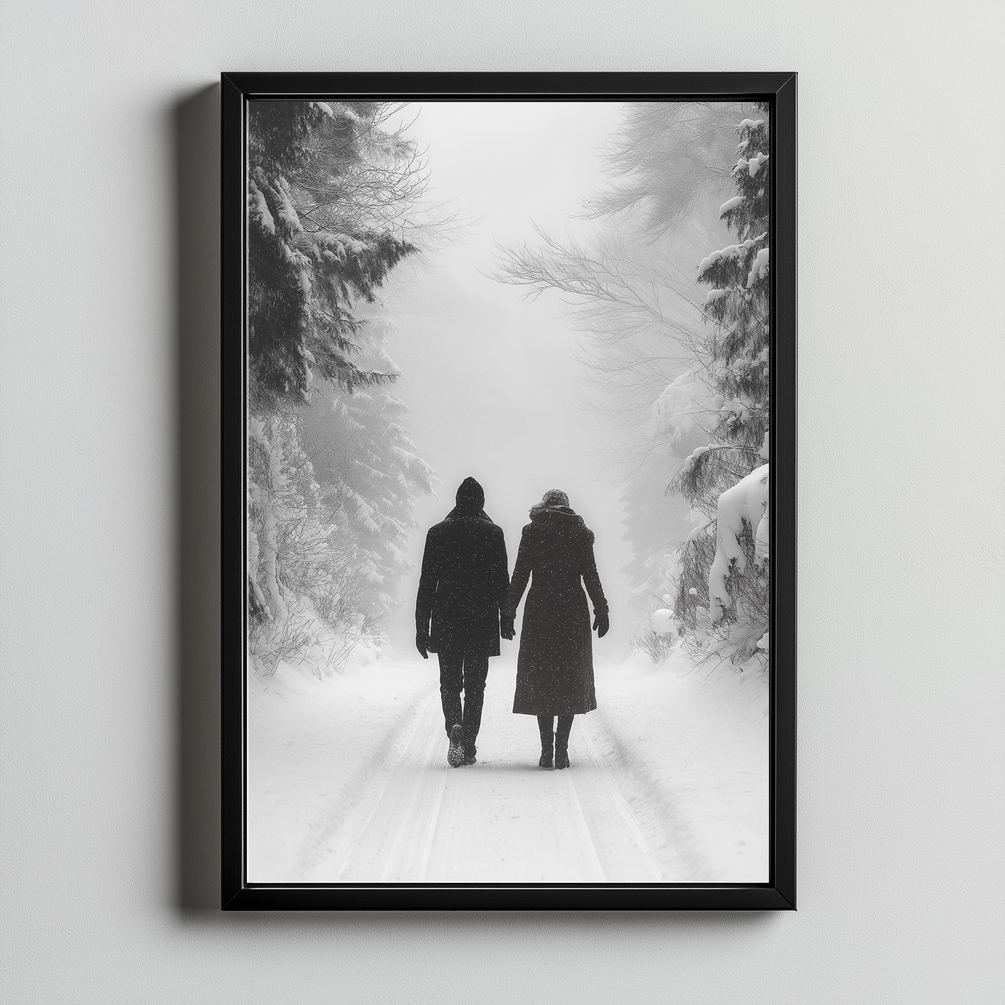 Frosted Love Wall Art Print — Winter Romance Poster