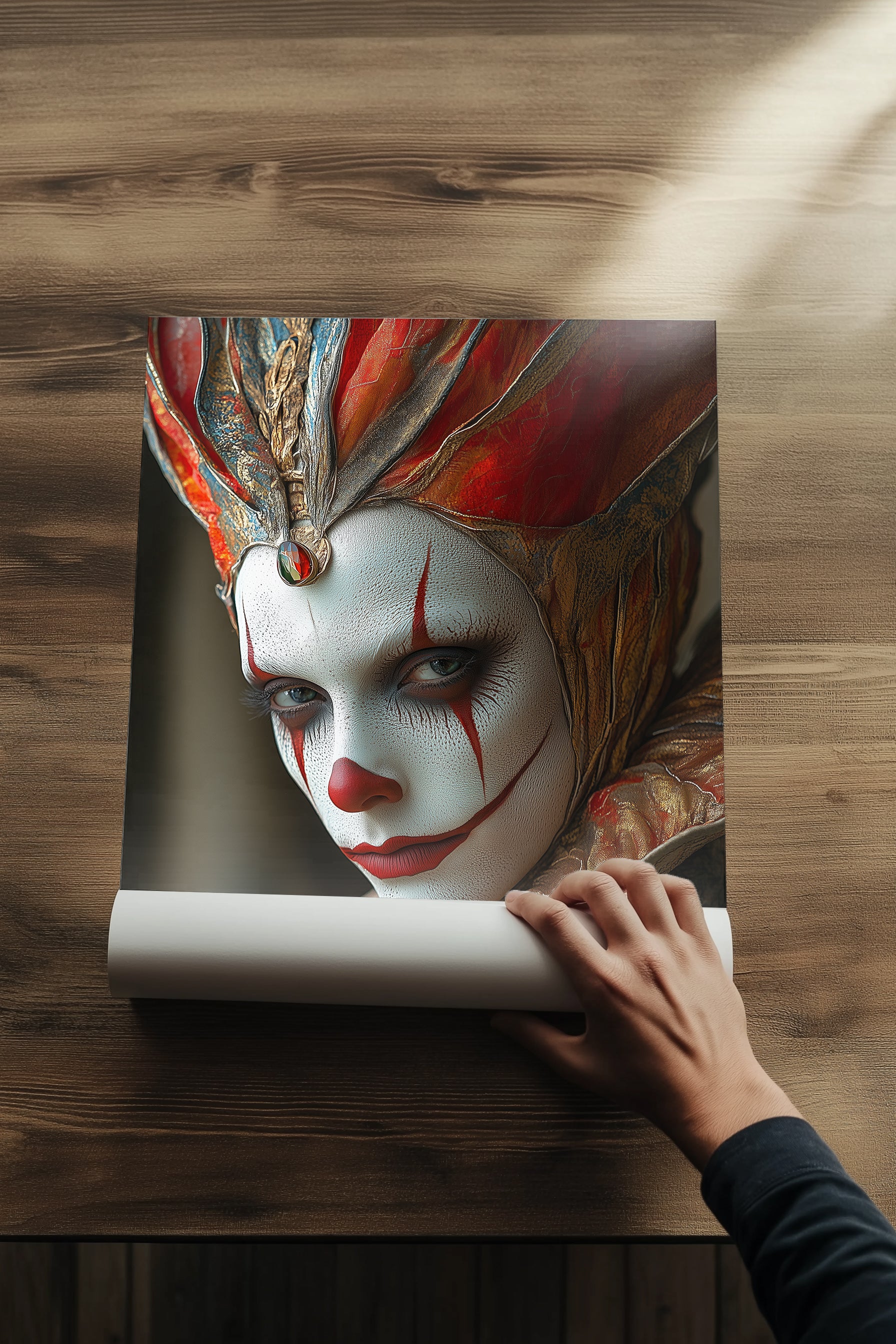 Crown of Illusions Wall Art Print — Mystical Surreal Portrait Poster