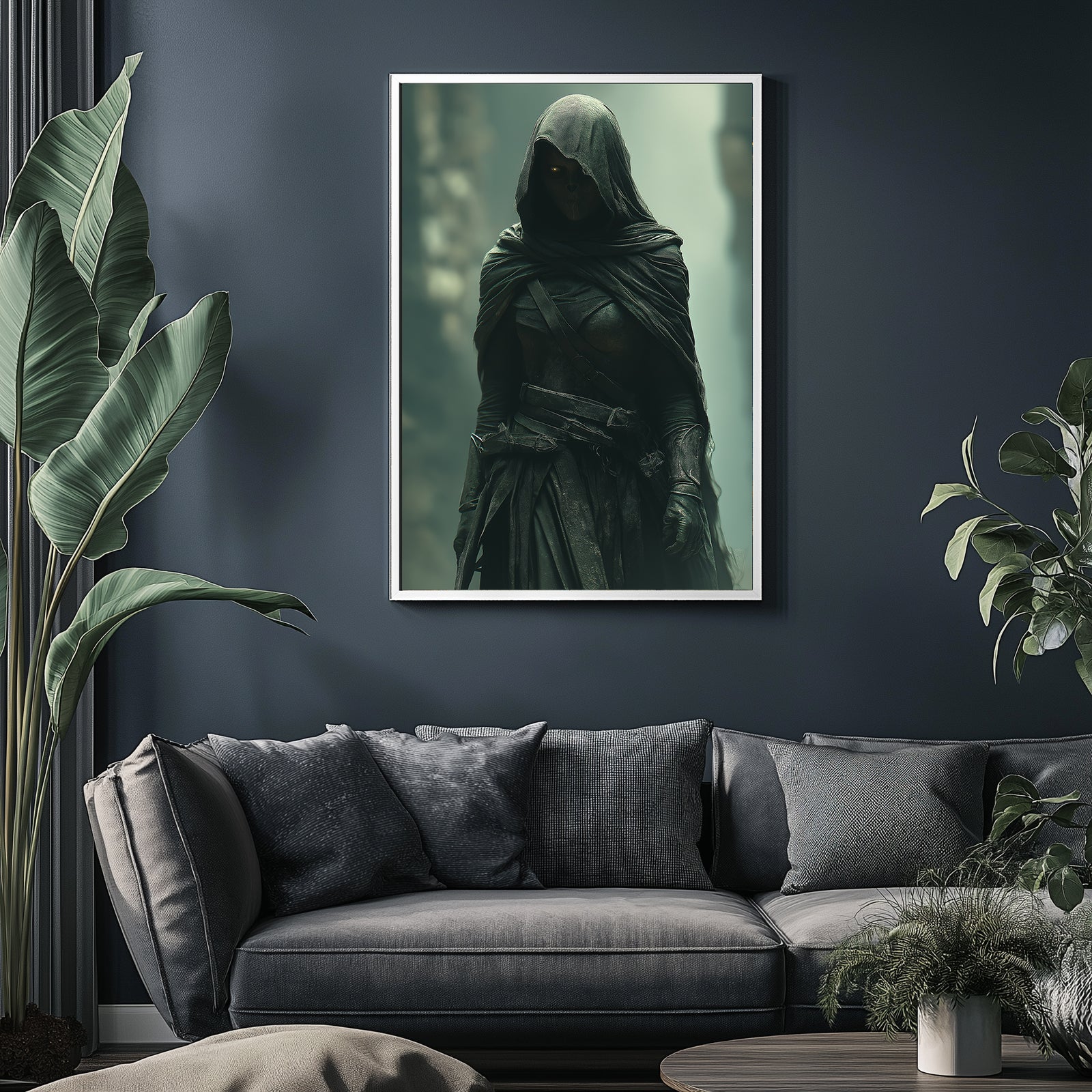 Dark Veil Wall Art Print — Gothic Veiled Portrait Poster