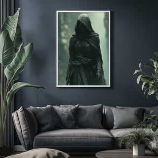 Dark Veil Wall Art Print — Gothic Veiled Portrait Poster