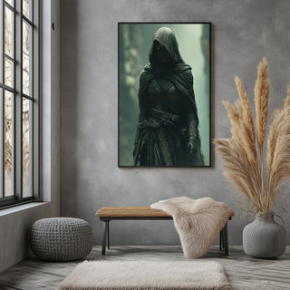Dark Veil Wall Art Print — Gothic Veiled Portrait Poster