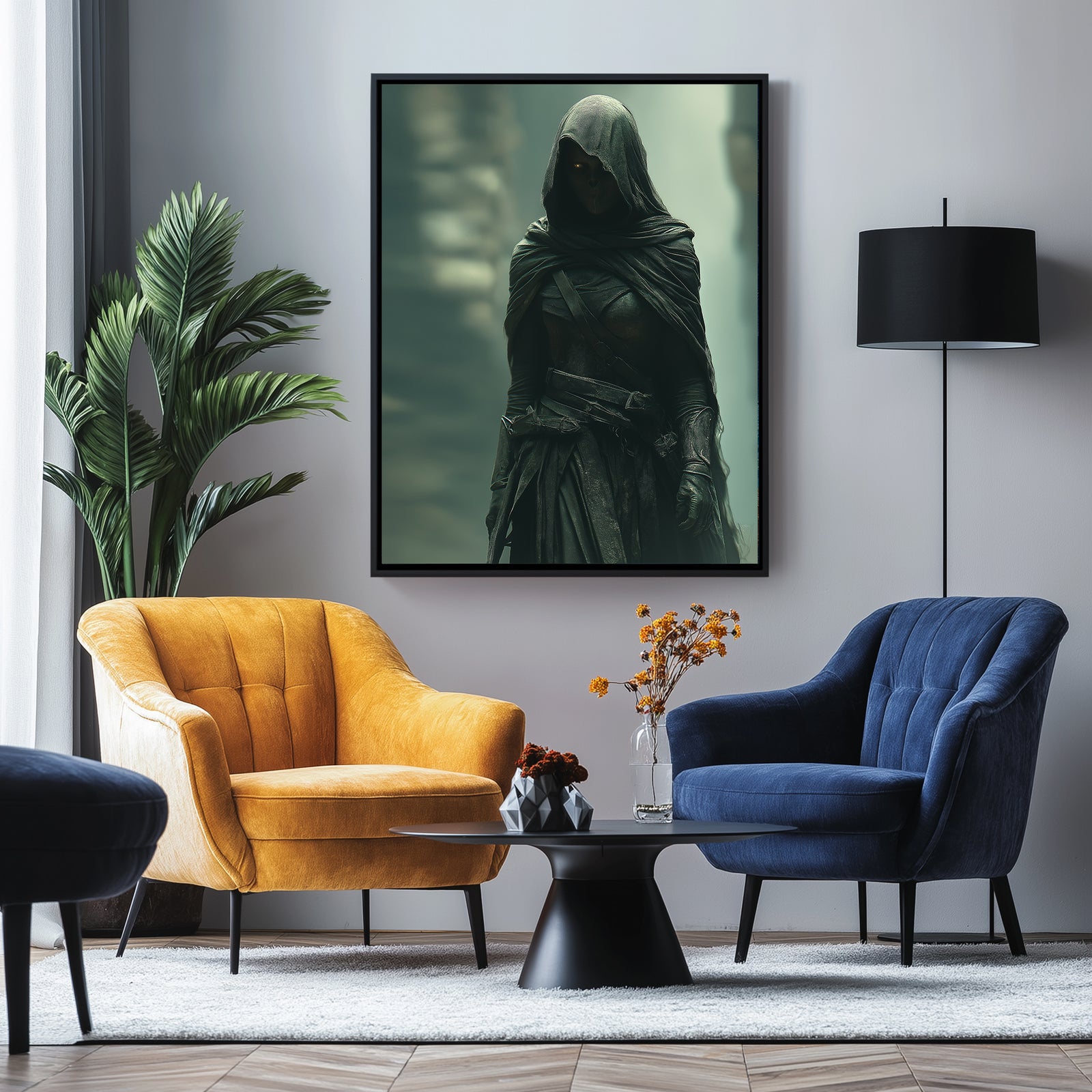 Dark Veil Wall Art Print — Gothic Veiled Portrait Poster