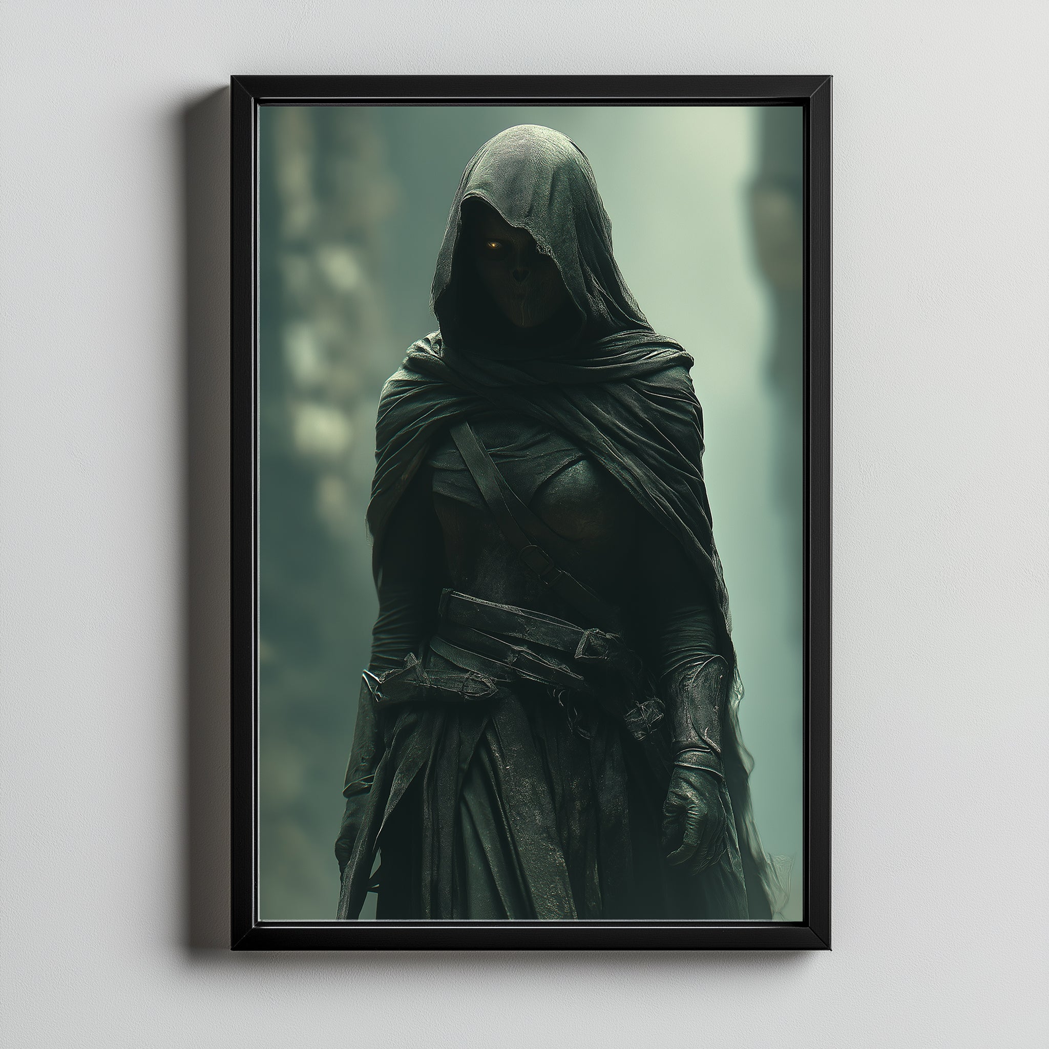 Dark Veil Wall Art Print — Gothic Veiled Portrait Poster