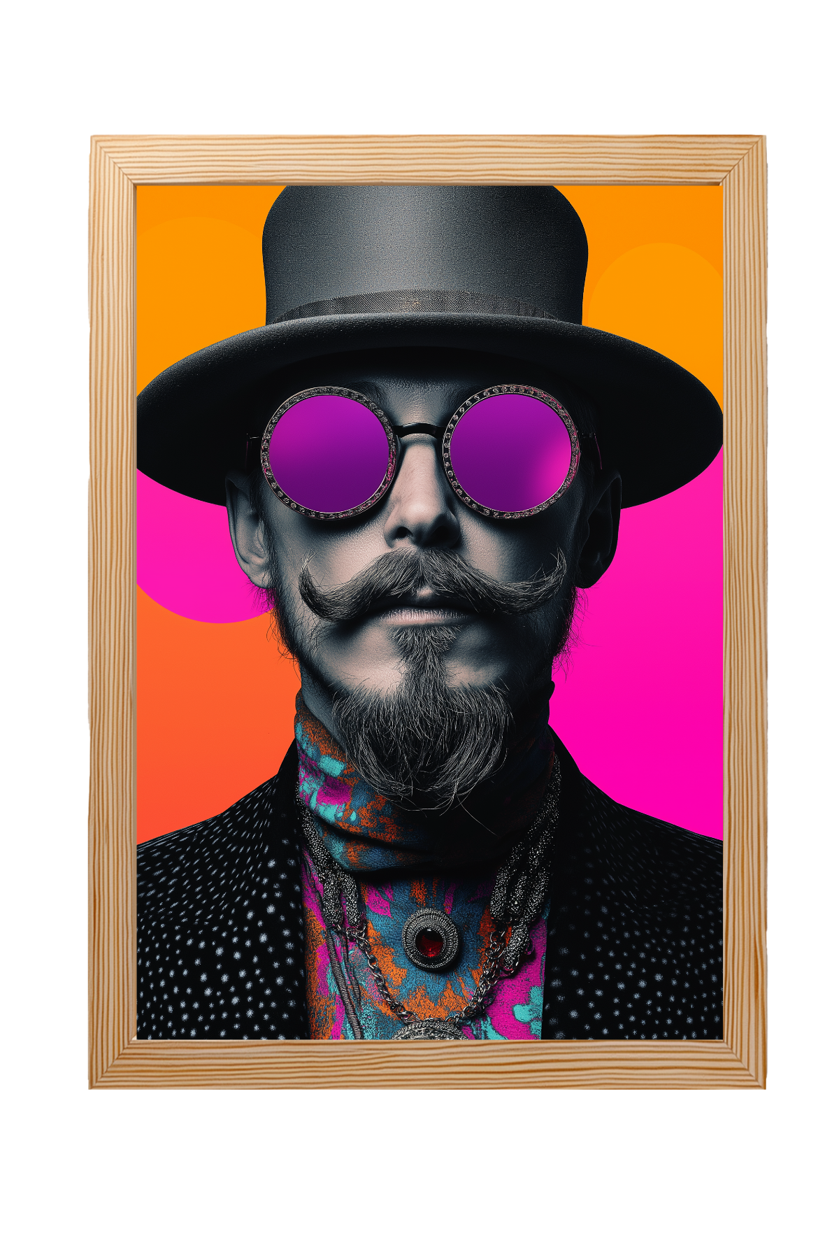 Neon Mystique Wall Art Print — Mysterious Pop Portrait Poster