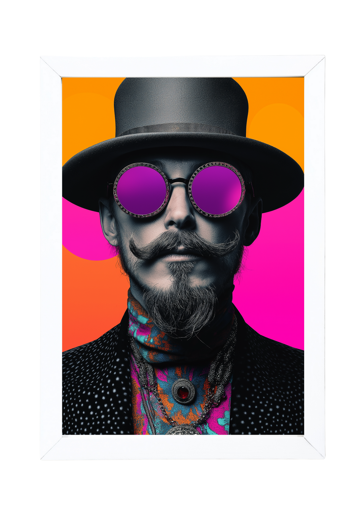 Neon Mystique Wall Art Print — Mysterious Pop Portrait Poster