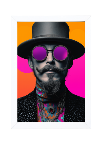 Neon Mystique Wall Art Print — Mysterious Pop Portrait Poster