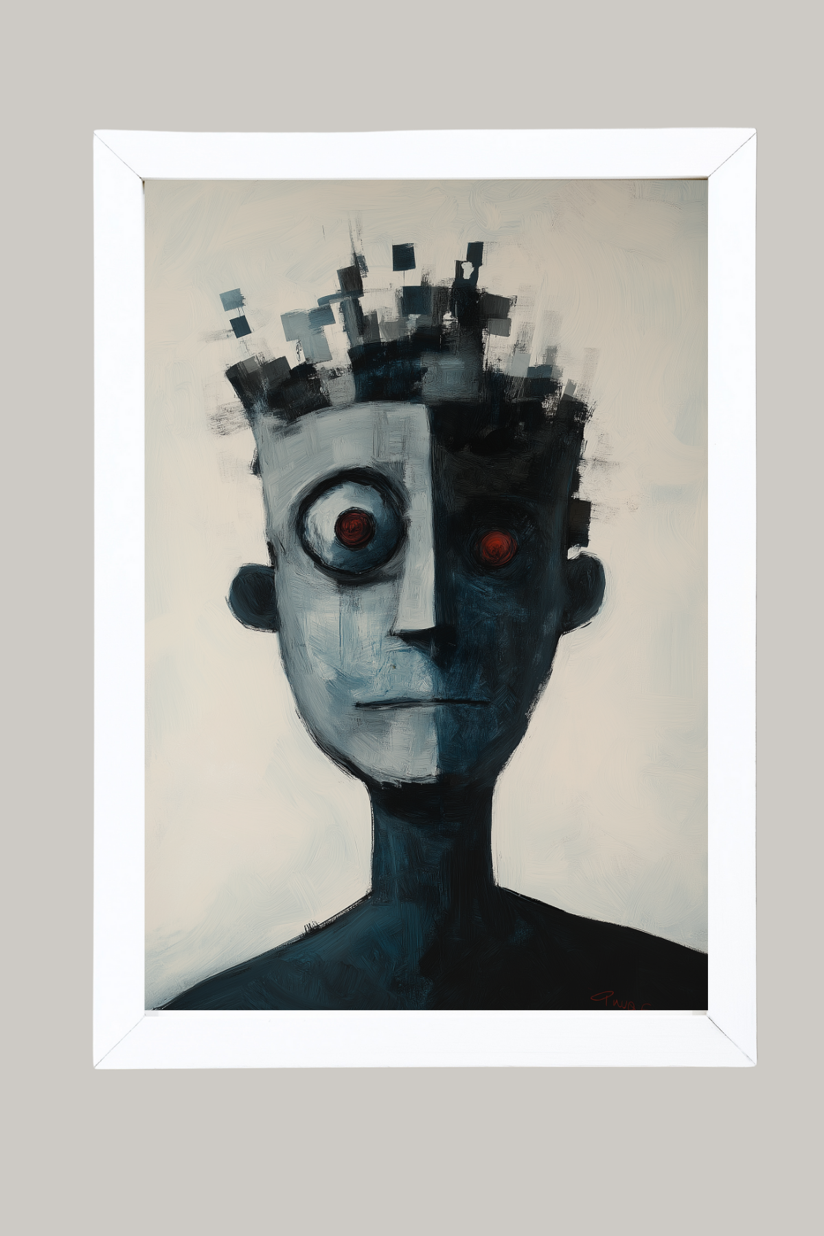 Lost Algorithm Wall Art Print — Digital Age Surreal Portrait Poster
