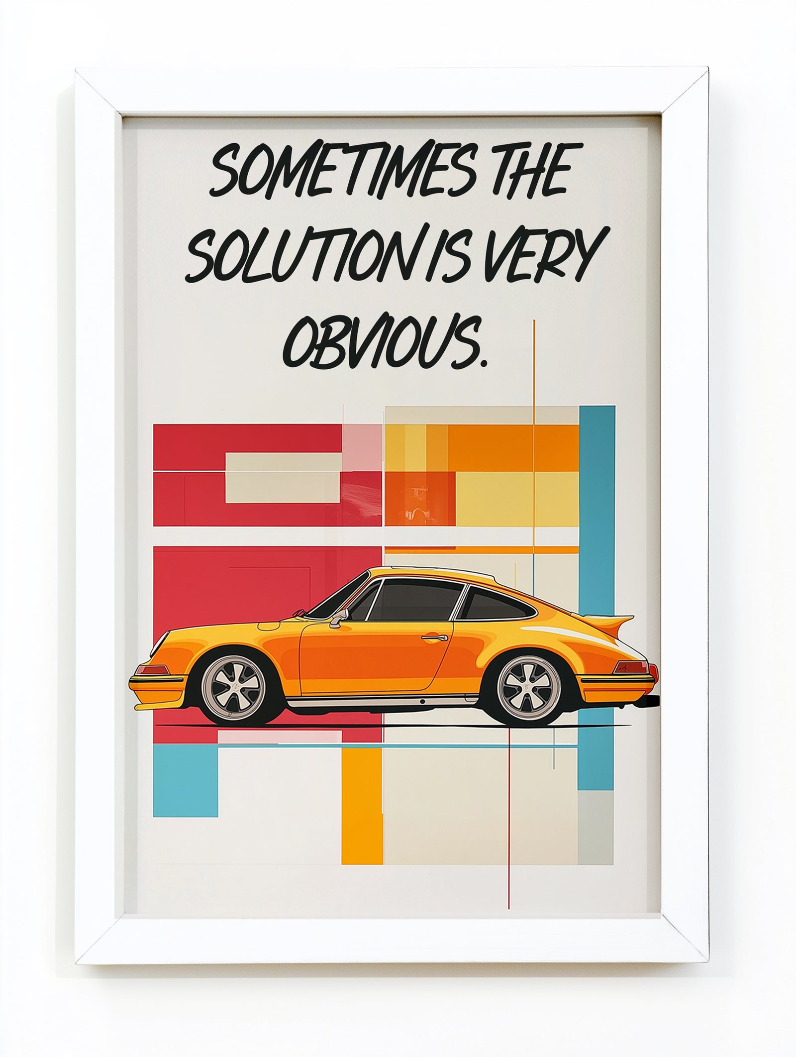 The Solution Porsche Wall Art Print — Iconic Car Silhouette Poster